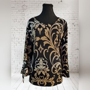 Elegant Black and Gold Women's Top